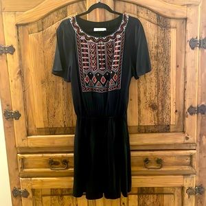 TORY Burch black short sleeve dress 100% silk size 14
